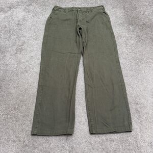 RVCA Americana Fit Chino Pants Men 32 Green Cotton Twill Relaxed AVYNP00227